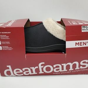 Dearfoams Men's slippers. Black, size Large